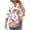 Pink, variant on wdsxpo Womens 3/4 Sleeve Shirts Trendy V-Neck Casual Pleated Blouses Going Out Shirts Beach Vacation Fall Fashion Clothes Outfits