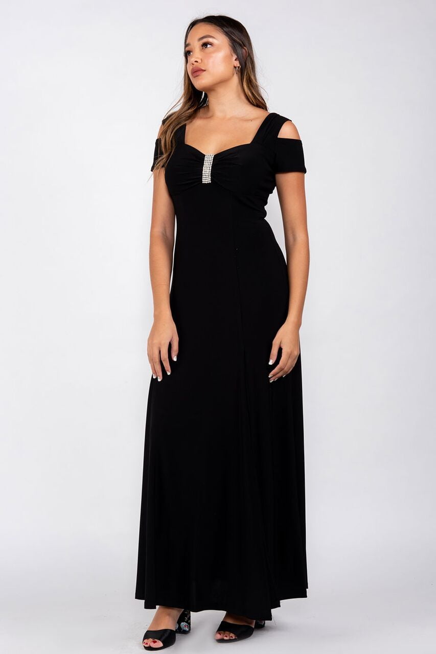 R&M Richards - R&M Richards Long Formal Black Dress Evening Gown