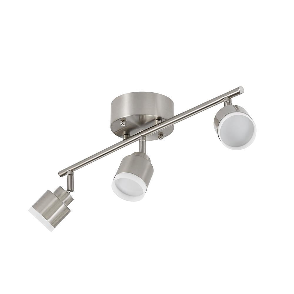 Open Box 19 In. 3-Light Brushed Steel Integrated LED Track Lighting Kit