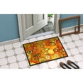 thumbnail image 2 of Abstract Flowers in Oranges and Yellows Doormat 18x27, 2 of 4