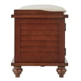 thumbnail image 3 of Weston Home Georgia Storage Bench, Espresso and Beige, 3 of 7