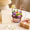 thumbnail image 5 of Beforeyayn Crochet Flower Basket, Cute Yarn Flowers For Table For Home Decorators, Dining Room Center And Buffet, Decorating Father'S Day Brunch Without Wilting., 5 of 6