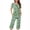 Green, variant on Censtreet Women's Printed Round Neck Pajamas Home Set,Short Sleeve Sleepshirt Pants Sets,Comfort Loungewear Pajamas with Pockets