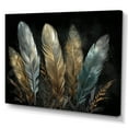 thumbnail image 2 of Designart "Gold Gilded Feathers II" Glam Feather Canvas Wall Art, 2 of 5