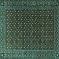 thumbnail image 1 of Ahgly Company Machine Washable Indoor Square Persian Turquoise Blue Traditional Area Rugs, 8' Square, 1 of 4