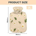 thumbnail image 3 of 2L Hot Water Bottle with Soft Velvet Cover PVC Hot Water Bag for Pain Relief Long-Lasting Warmth White Daisy Pattern, 3 of 8