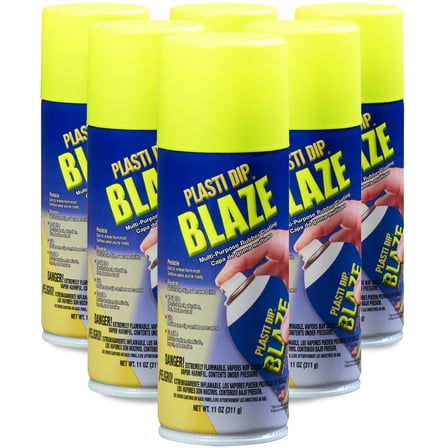Plasti Dip Rubber Spray Paint Matte Blaze Yellow, 11oz (6 Pack)