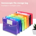 thumbnail image 4 of Jierger Plastic File Folders Envelope Expanding File Wallet Organizer Documents Folder with Snap Closure and Pocket, A4 Size Waterproof Transparent File Pouch for School 13 x 10 in, 4 of 7