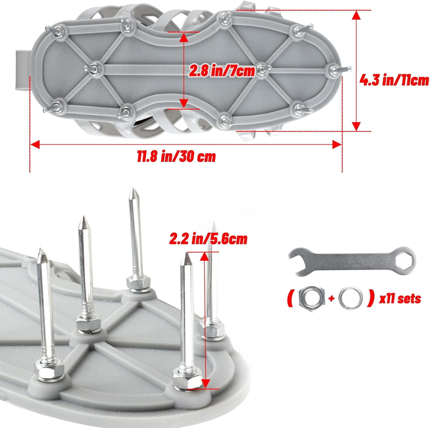 RGHJAR-Lawn Aerator Shoes - Wrap Around Lacing Design Spiked Shoes for Lawn Aerator, Flexible Bendable Sole Walk Freely One Size Fits All, Grass Aeration Spikes Tools