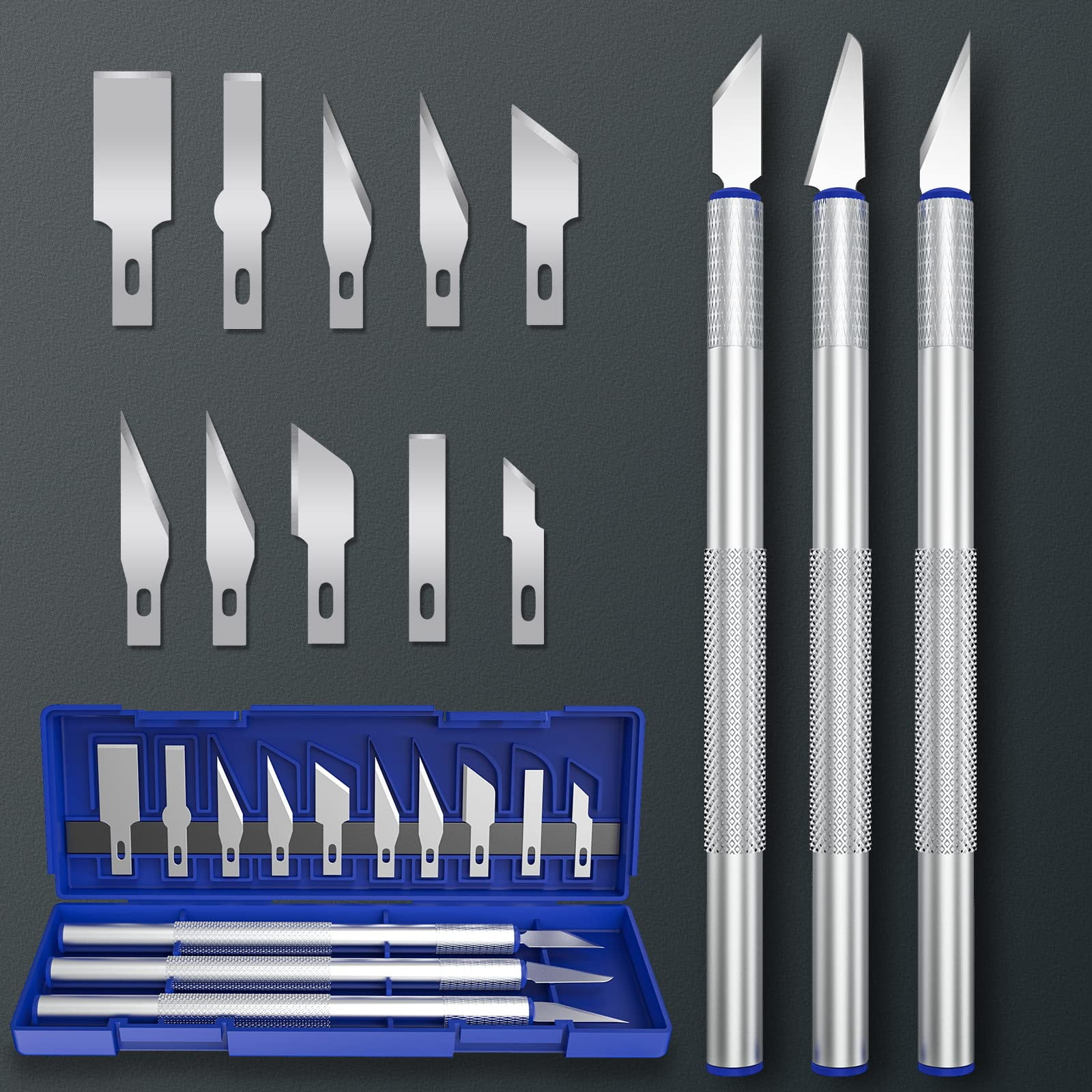 17 pc Exacto Knife Set Hobby Knife Model Crafts Woodworking Carving  Scrapbook 794685125416