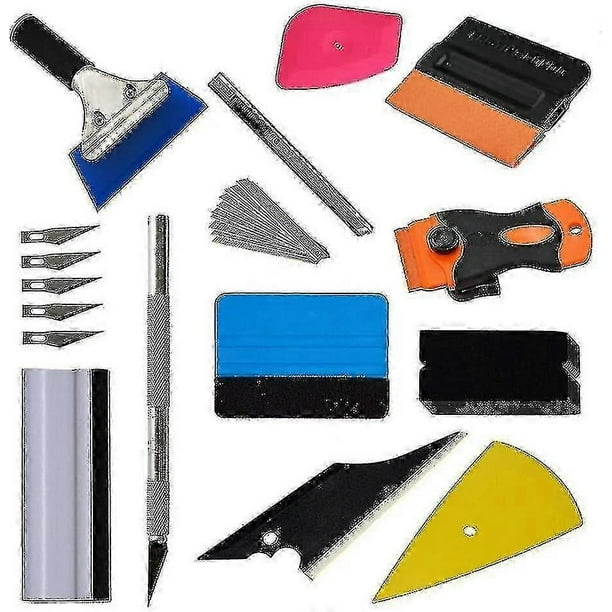 12 Pcs Auto Vinyl Wrap Tool Kit Car Window Tint Film Wrapping Vinyl Application Tools Squeegee Squeegee Applicator Kits