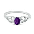 thumbnail image 6 of 10k White Gold Oval Amethyst And Diamond Ring, 6 of 6