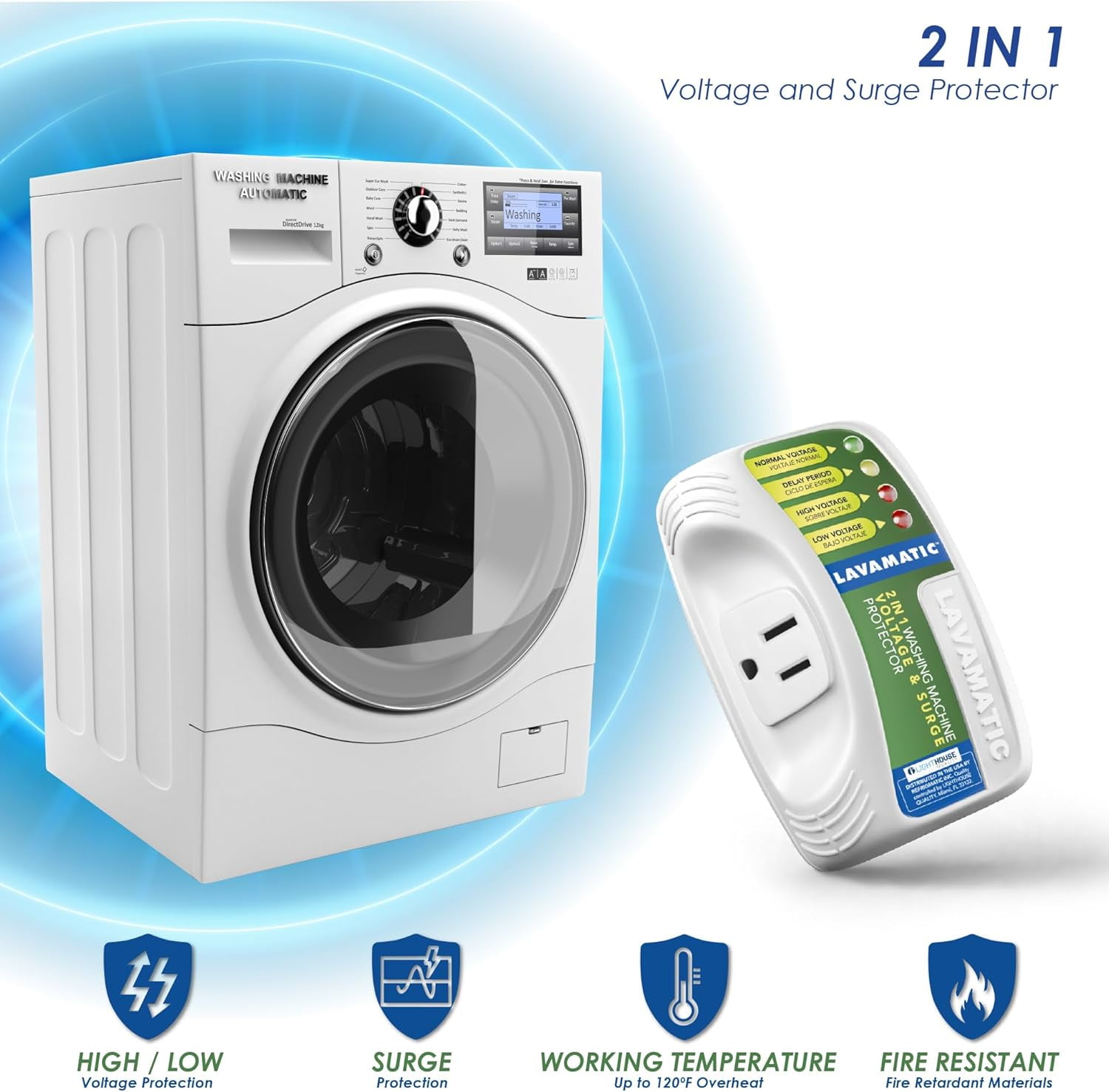 Lavamatic  Ws-10521 Electronic Surge Protector For Washing Machine - Front Top Load Washers
