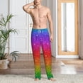 thumbnail image 6 of Lsque Rainbow Glitter Print Men's Pajama Pants, Lounge Pant - Comfortable Home Wear,Elastic Waistband, Stylish Design-Small, 6 of 9