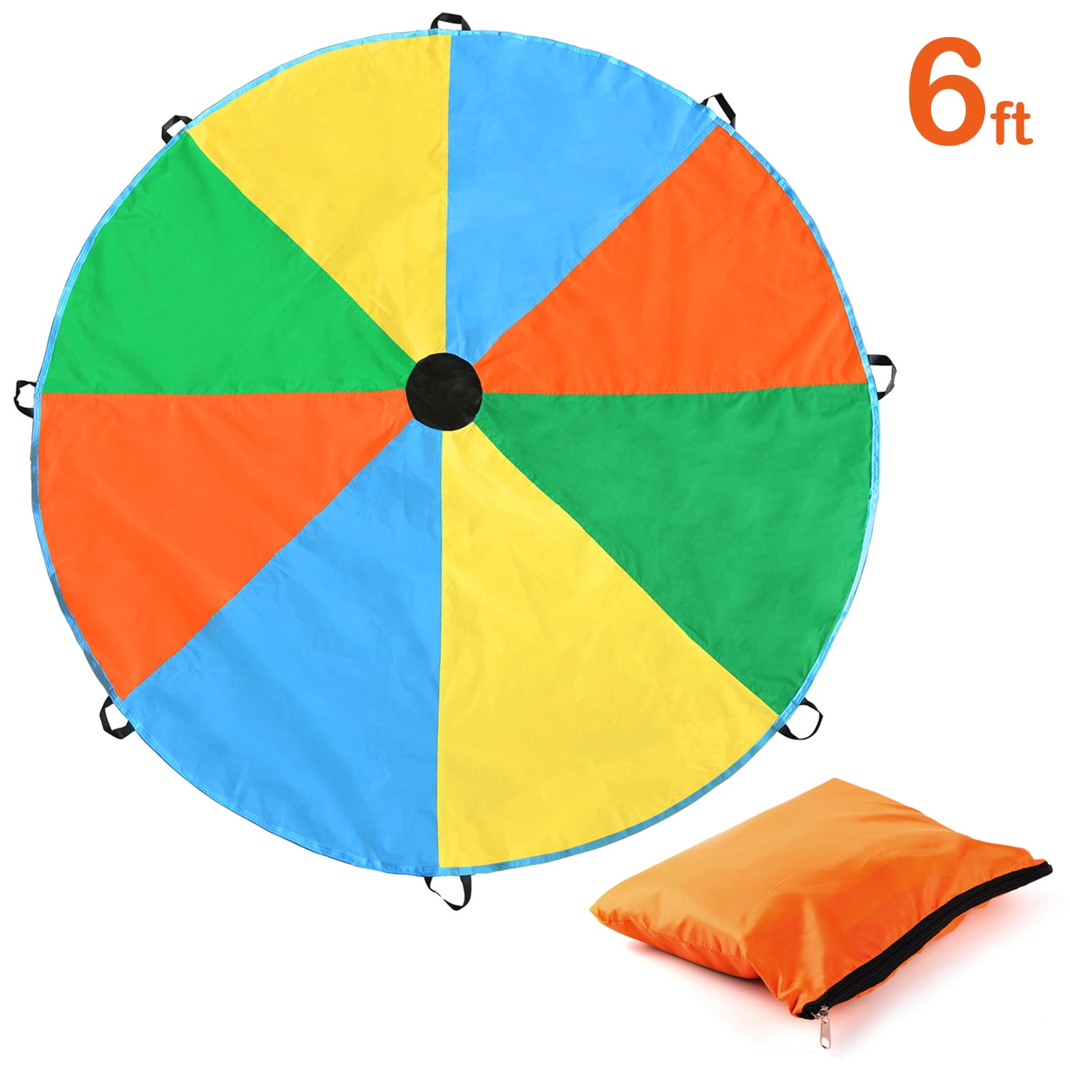 Magicfly 6/12 Feet Play Parachute Toy With 8 handles Multicolored