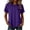Purple#235, variant on Stars Moon Funny Graphic Tees for Women Round Neck Short Sleeve Casual Fall Tops Fall Shirts White M