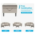 thumbnail image 6 of Mjkone Convertible Sectional Sofa Couch with Storage Ottoman, 4 Pcs Couch Set with Storage Pockets, Sectional Couches for Living Room, 3-Seater +Ottoman +1-Loveseat +1-Seater (Beige), 6 of 7