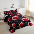 thumbnail image 3 of Manfei Rugby Football Comforter Sets Full Size, Sport Player Comforters & Duvets, Cartoon Ball Game Reversible Bedding Full Comforter Set, Breathable Room Decorative, 3pcs, 3 of 6