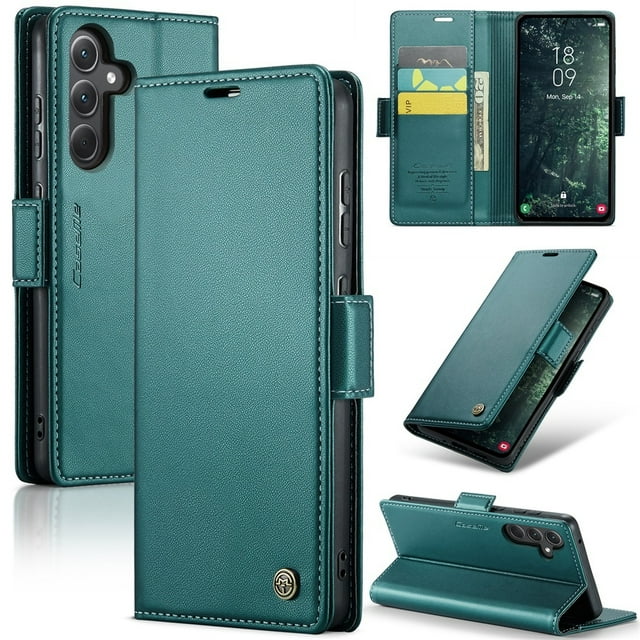 CaseMe Funda de Cuero para Samsung Galaxy A35 5G con Bloqueo RFID, para Samsung Galaxy A35 5G Funda para Mujer Hombre Tarjetero Cierre Magnético Funda Tipo Folio para Samsung Galaxy A35 5G
