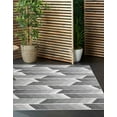 thumbnail image 2 of Unique Loom Outdoor Modern Collection Area Rug - Umbra (12' Square Black and White), 2 of 10
