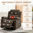 thumbnail image 4 of Lnsenfin Fauteuil Inclinable Pivotant à Bascule de Massage en Lin pour Salon, Brun, 4 of 6
