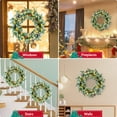 thumbnail image 2 of Yexmas Christmas Wreaths,24" Christmas Wreaths for Front Door , Battery Powered Flocked Artificial Christmas Wreath,Outdoor Christmas Decor with LED Lights & Ornament, 2 of 7