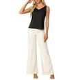 thumbnail image 2 of INSPIRE CHIC Women's Satin Tank Top V Neck Basic Silky Double Strap Sleeveless Blouse M Black, 2 of 6