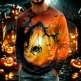 thumbnail image 2 of DORKASM Men's Halloween Shirt Long Sleeve Lightweight Funny Print Lounge Tee Crew Neck Skeleton 2026 Fashion Shirt Scary Fall Winter Ghost Graphic Shirts Orange M, 2 of 7