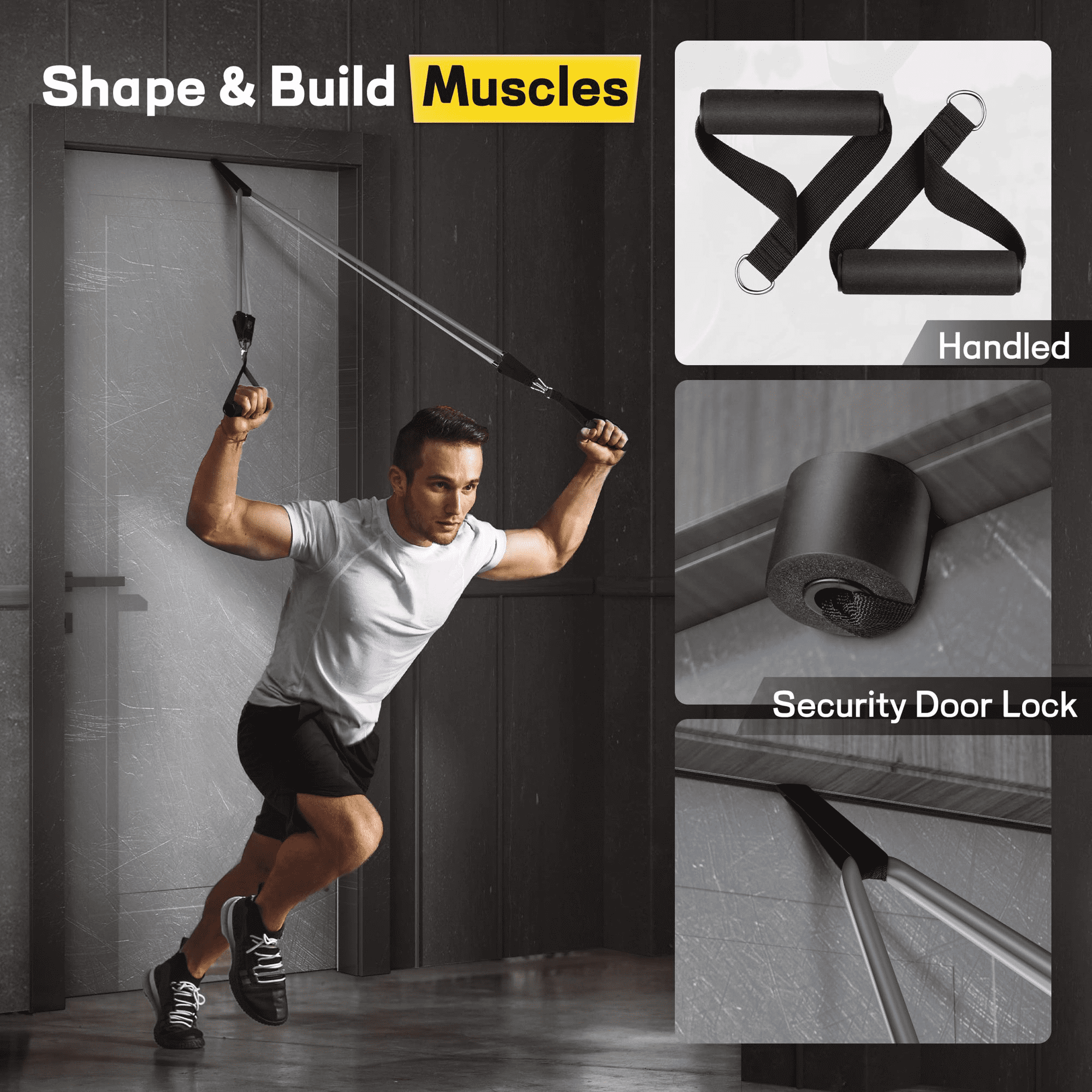 WQQQW Heavy Resistance Bands for Working Out, 200LBS Exercise Bands with Handles, Muscle Training, Strength, Yoga