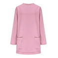thumbnail image 4 of Guieoi Plus Size Jackets Women's Winter Round Neck Long Sleeve Solid Color Casual Sweatshirt Top with Two Pockets Pink Black*Friday/Cyber*Monday, 4 of 6