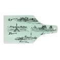thumbnail image 2 of Travel Cutting Board, Silhouettes of Different Popular Cities in World Paris Sidney Berlin London Print, Tempered Glass Cutting and Serving Board, Wine Bottle Shape, Cream Black, by Ambesonne, 2 of 4