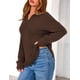 thumbnail image 3 of Suéter PRETTYGARDEN 2025 Mujer Cuello Cuarto Marrón Talle S, 3 of 8