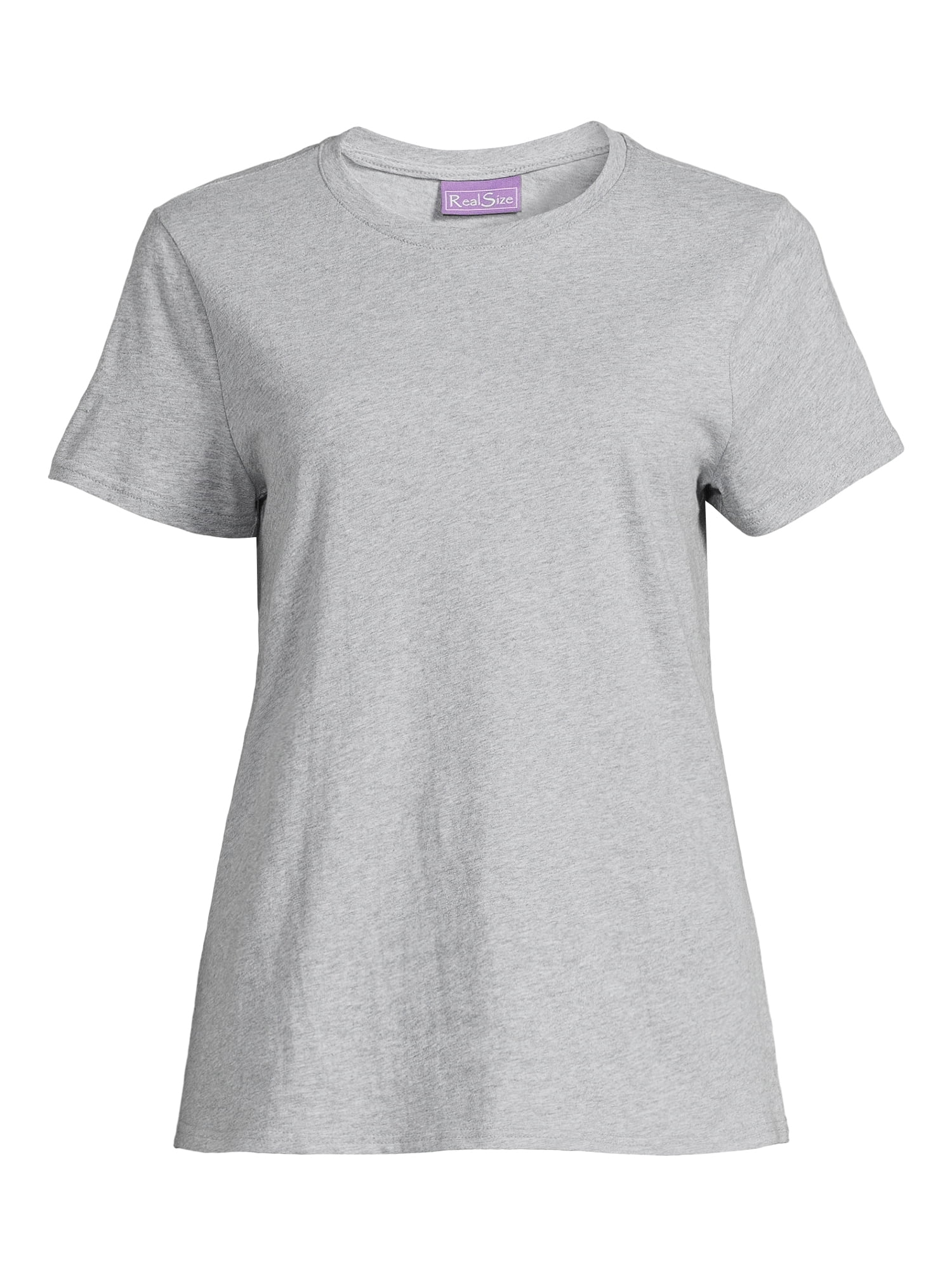 RealSize Women's Crewneck Tee with Short Sleeves, Sizes XS-XXXL