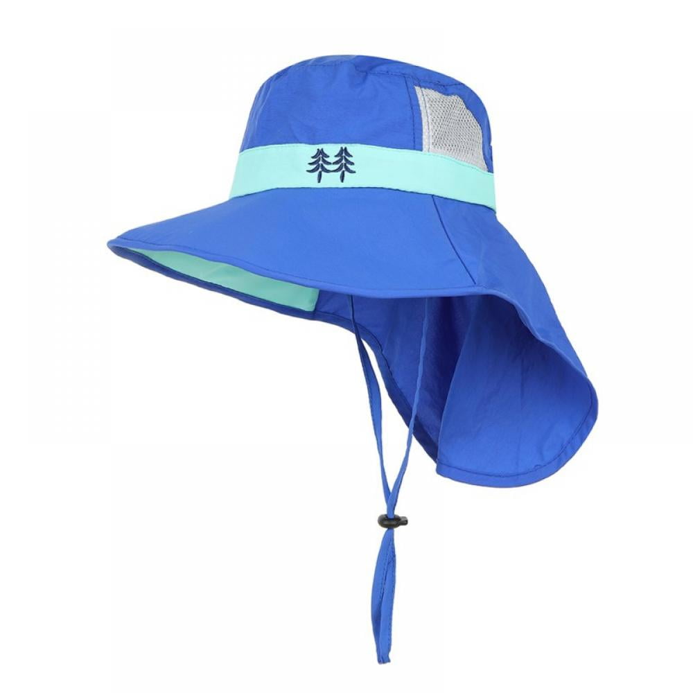 Kids Boys Girls Sun Protection Flap Hat Neck Flap Breathable Mesh Quick-dry Hat 