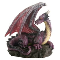 Purple Dragon On Rock Fantasy Figurine Statue by YTC Summit Collection