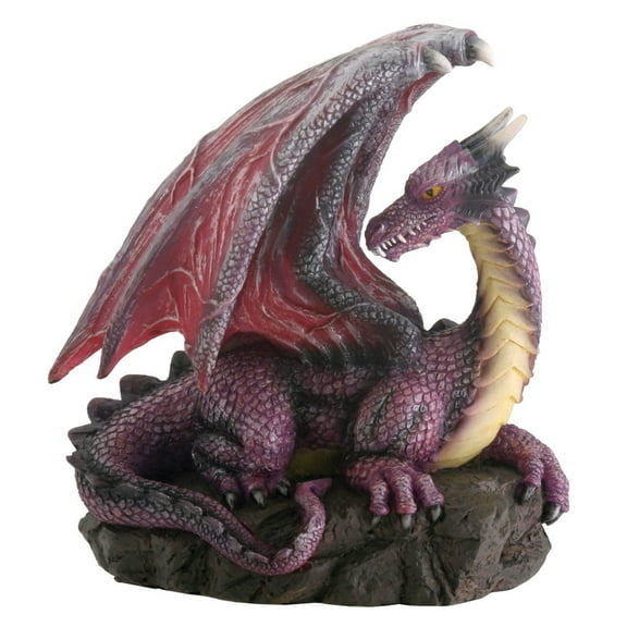 Purple Dragon On Rock Fantasy Figurine Statue by YTC Summit Collection