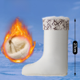 thumbnail image 3 of Cubrezapatos de algodón para otoño e invierno, para hombre y mujer, con forro de felpa, grueso, cálido, aislante, para botas de lluvia fría, cubrezapatos de goma interior, calcetines de algodón, 3 of 5
