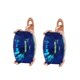 thumbnail image 2 of Pendientes de oro rosa de color cristal brillante exquisitos de lujo europeos y americanos para mujer, 2 of 6