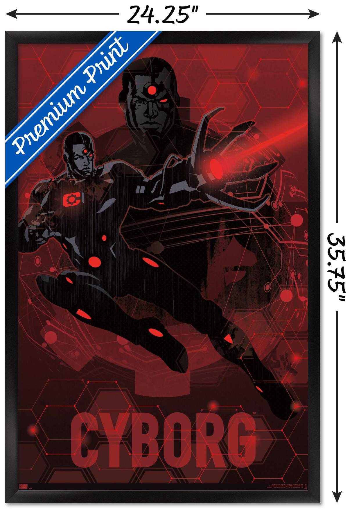 DC Comics: Dark Artistic - Cyborg Wall Poster, 22.375" x 34" Framed