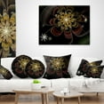 thumbnail image 3 of Designart Brown Fractal Flower with Silver stars - Floral Throw Pillow - 18x18, 3 of 4