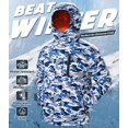 thumbnail image 4 of Tyhengta Men's Winter Skiing Jackets Water Resistant Fleece Coats Insulated Thermal Snowboard Jacket Parka Raincoat with Hood Camouflage grey-blue S, 4 of 6