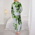 thumbnail image 5 of Disketp Pajamas Set Long Sleeve Sleepwear Womens Button Down Nightwear Pj Sets-Watercolor Green Leaves, 5 of 9