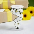 thumbnail image 4 of Craig Bachman 1.5 Inch Bumble Bee On Diagonal Weave Ribbon, White, 4 of 4