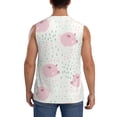 thumbnail image 4 of Bixox Men's Cute Pigs Printed Shirt Sleeveless Fitness Tank Top-Small, 4 of 7