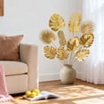 thumbnail image 6 of Valentine's Day Fake Leaf Decor,1Pcs Artificial Leaves,Tropical Monstera Leaves,Palm Tree Leaf Plant DIY Decorations,for Home Kitchen Birthday Party,Wedding Theme Party Decorations(Gold 34x17cm), 6 of 9