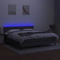 thumbnail image 5 of vidaXL Box Spring Bed with Mattress&LED Dark Gray 59.8"x79.9" Queen Fabric, 5 of 8