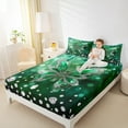 thumbnail image 4 of jejeloiu Chic Butterfly Full Size Sheets,Diamond Moth Bed Sheets,Green Sliver Sheet Sets For Girls Kids,Luxury Bedroom Decor,4 Pieces, 4 of 7
