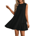 thumbnail image 1 of Vestido Tipo Chaleco Sin Mangas con Cuello Redondo en Color Liso, Color Negro, Talla M, 1 of 6