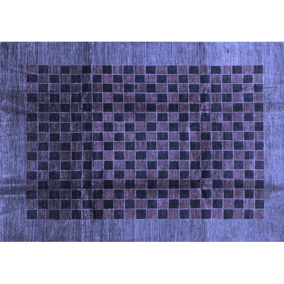 Ahgly Company Indoor Rectangle Abstract Blue Contemporary Area Rugs, 6' x 9'