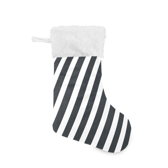 Haosy Christmas Stockings for Christmas Tree Fireplace Family Holiday Party 18 inch Dark Gray and White Striped